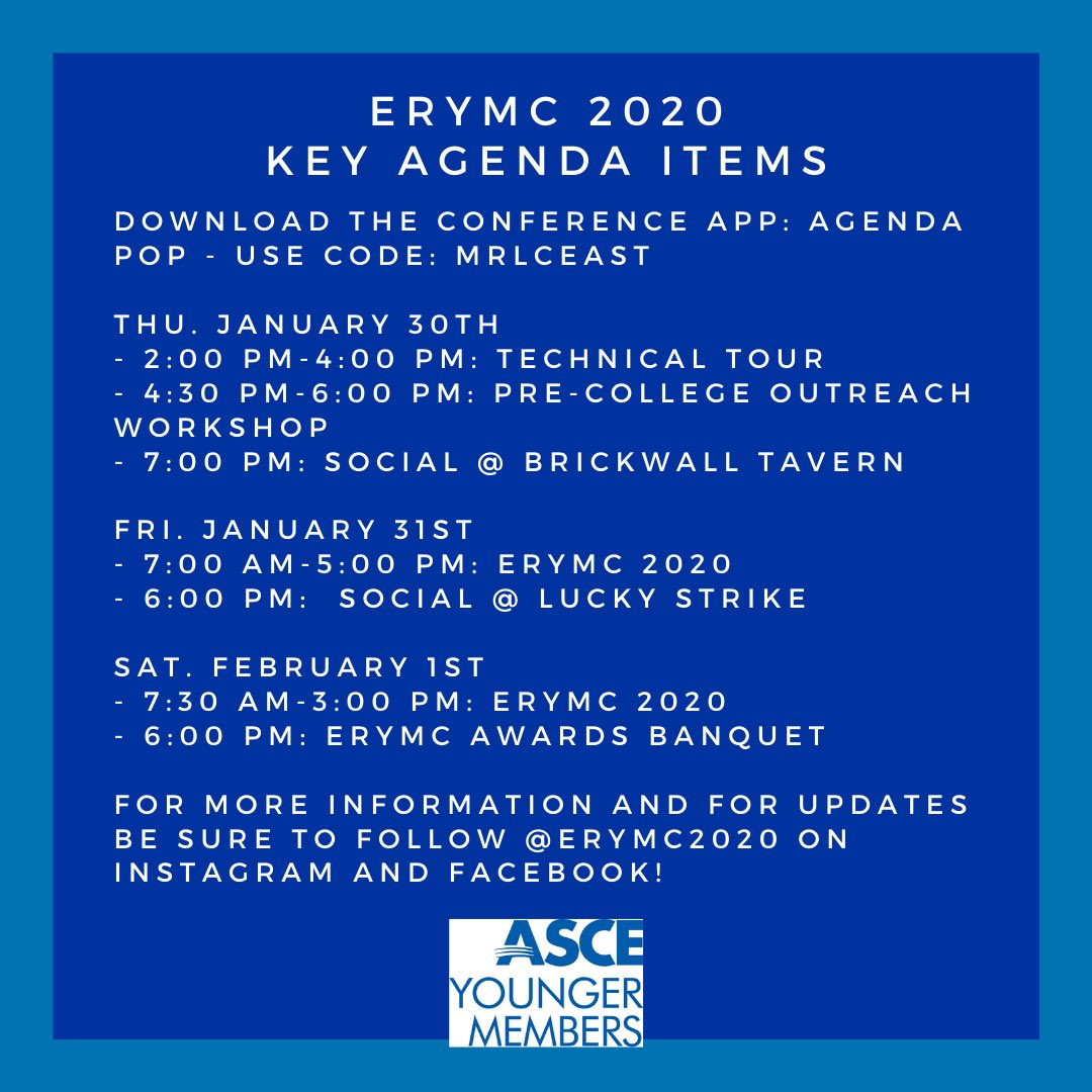 ASCE_YMS's tweet photo. [SWIPE 👈🏽] ERYMC 2020 is officially 3 days away! 🙌🏽

Here are some “Know Before You Go” items from weather, dress code, and agenda to help you plan your trip to Philly! 🧳

@erymc2020

#ERYMC2020 #MRLC20 #MRLCEast #MRLCPhilly #ASCEYMS #YoungerMembers #ASCEMadeMe #ASCE https://t.co/nynVCQciT0