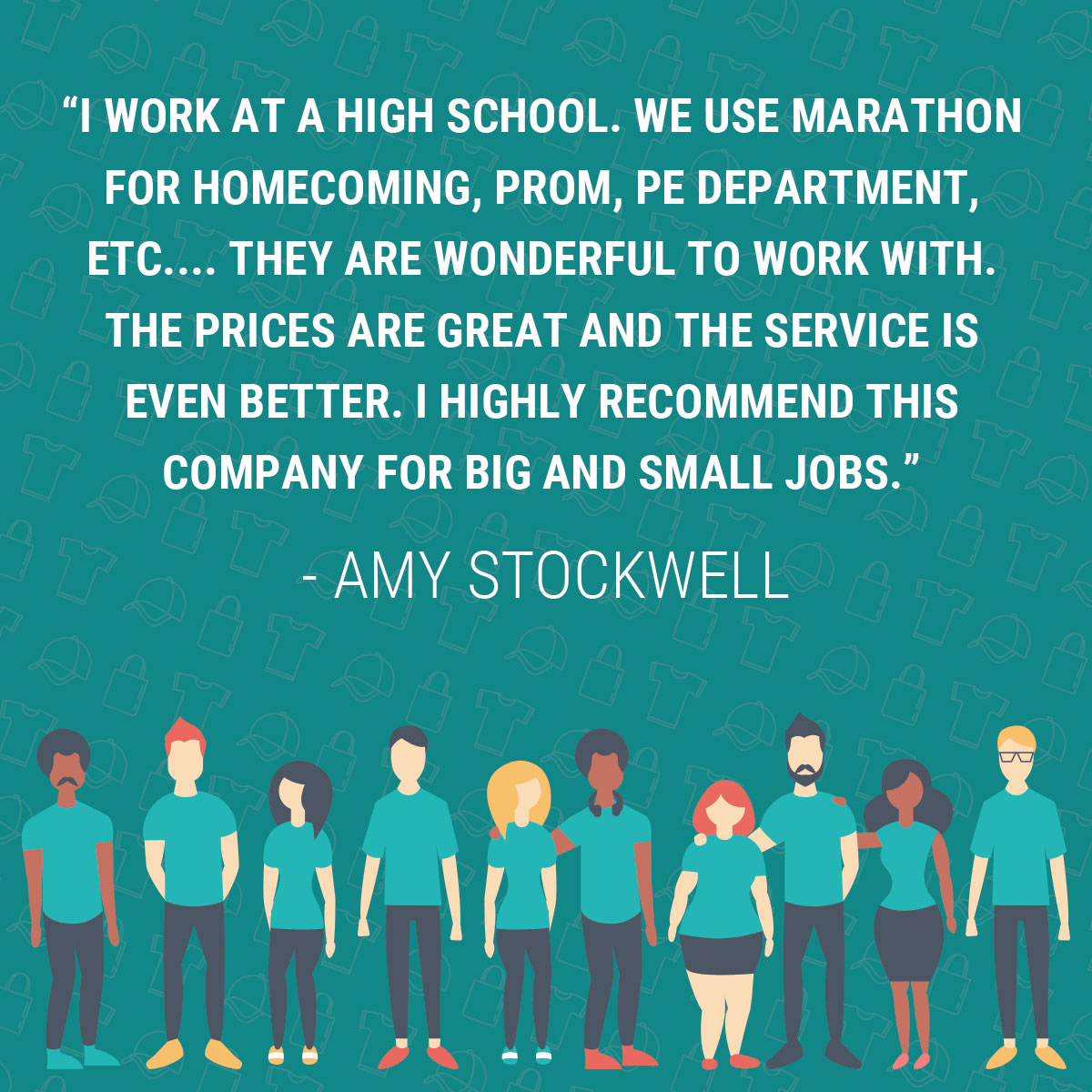 From high school events to corporate apparel, we can deliver the custom #screenprinting your organization needs. Thank you for your kind words, Amy! bit.ly/2EXvYbA  #TestimonialTuesday #CustomScreenprinting
