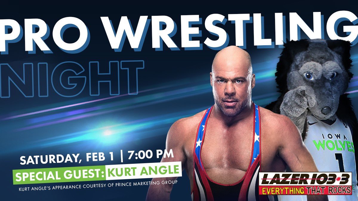 BHTV_'s tweet photo. This Saturday night, @TheHadleyBros take on @justredwing &amp; @MaddogMcD75 when @3xwrestling invades the @iawolves game for Pro Wrestling Night, that’ll feature @WWE Hall Of Famer @RealKurtAngle. I expect to see you there! https://t.co/WAYLcUhS0q