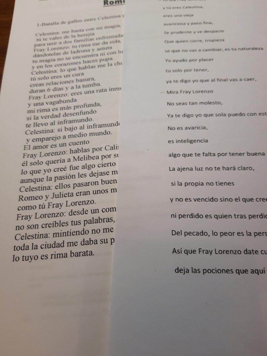 Ros_fb's tweet photo. Algunos de los Rap entre #Celestina y #FrayLorenzo que han elaborado mis alumnos.

#RomeoYJulieta #LaCelestina 
#clásicosentrecruzados 

#literaturauniversal https://t.co/BijFyZiHiN
