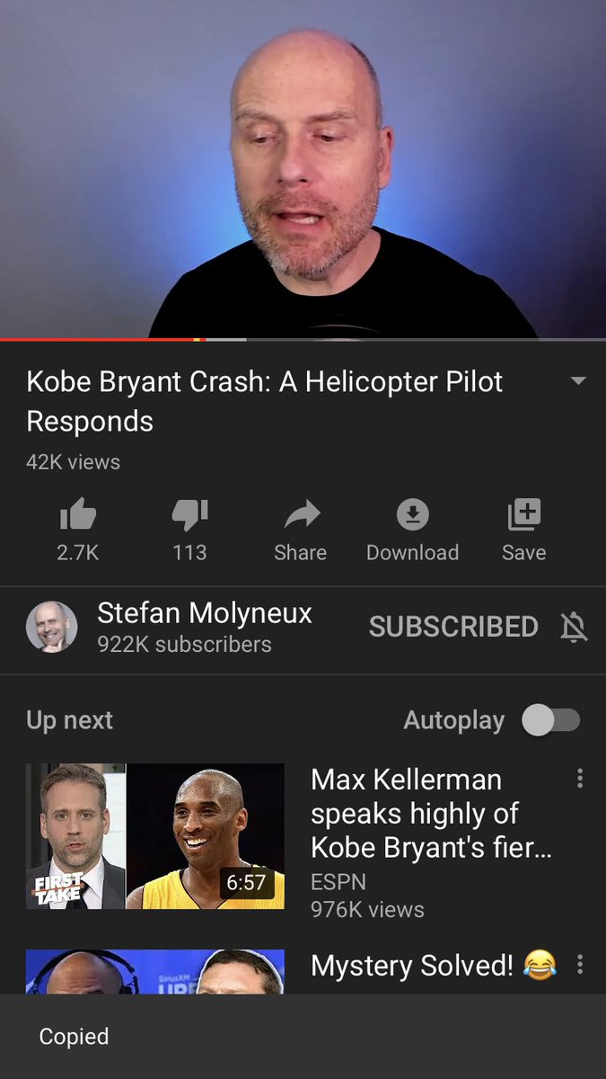 JoseyWales55's tweet image. @StefanMolyneux interviews a #chopper pilot about #KobeBryantRIP crash. The decision to fly that day appears to have been seriously flawed. Pressure? #UnforcedError 
 youtu.be/8Ojb4U_oIXE
