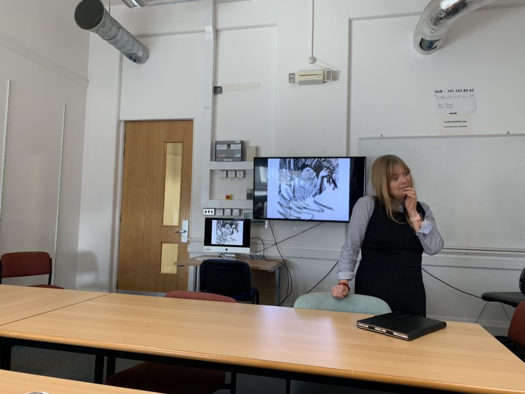 MAFINEARTUOP's tweet photo. This morning, final year MA students presented their initial research into methodologies in relation to their practice and appropriate research ready for their final project reports. #MACAPPLYM https://t.co/AYnI5ZHJWE