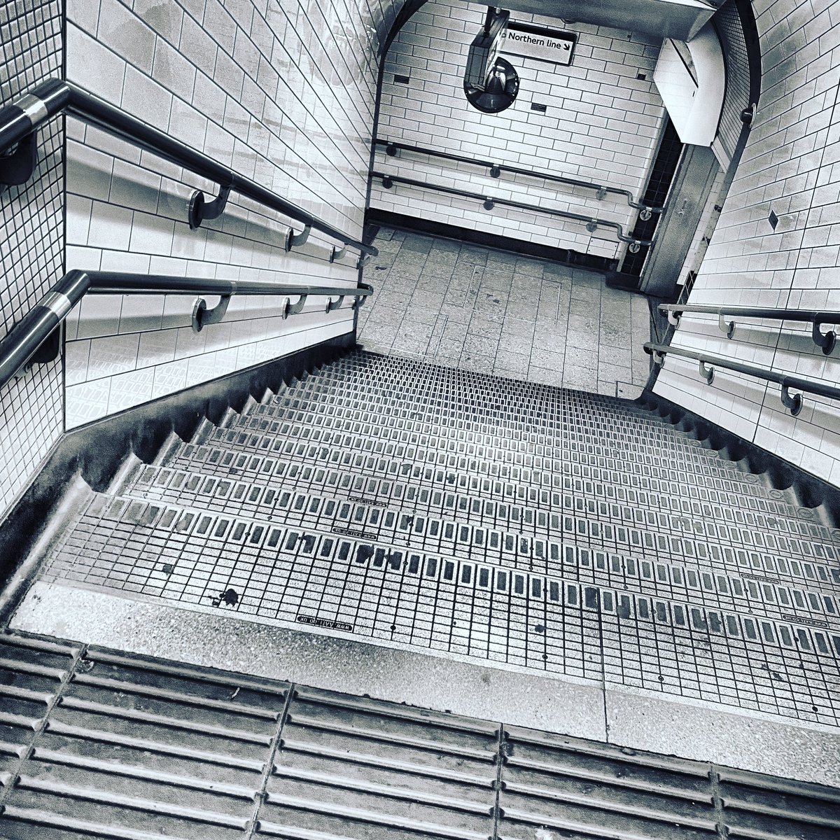 Stairs under Tottenham Court Road. #desertedlondon #tottenhamcourtroad #londonunderground