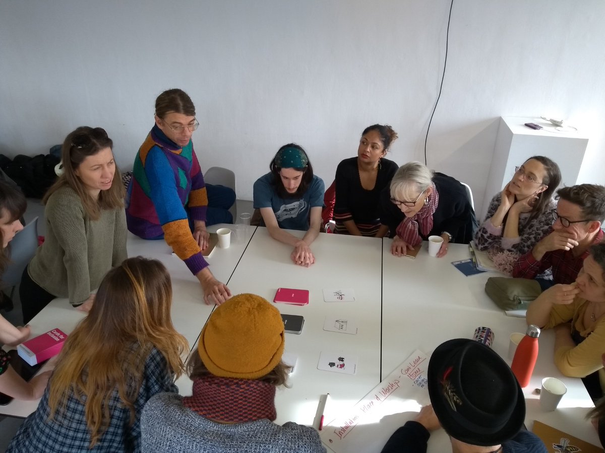 theatrebristol's tweet photo. We had a great time this morning at our #TBopenoffice session discussing the barriers we'd faced in the arts. Holly Thomas then facilitated a game of #cardsforinclusion where we developed creative solutions to barriers in various hypothetical contexts. https://t.co/N5ku4LgKve