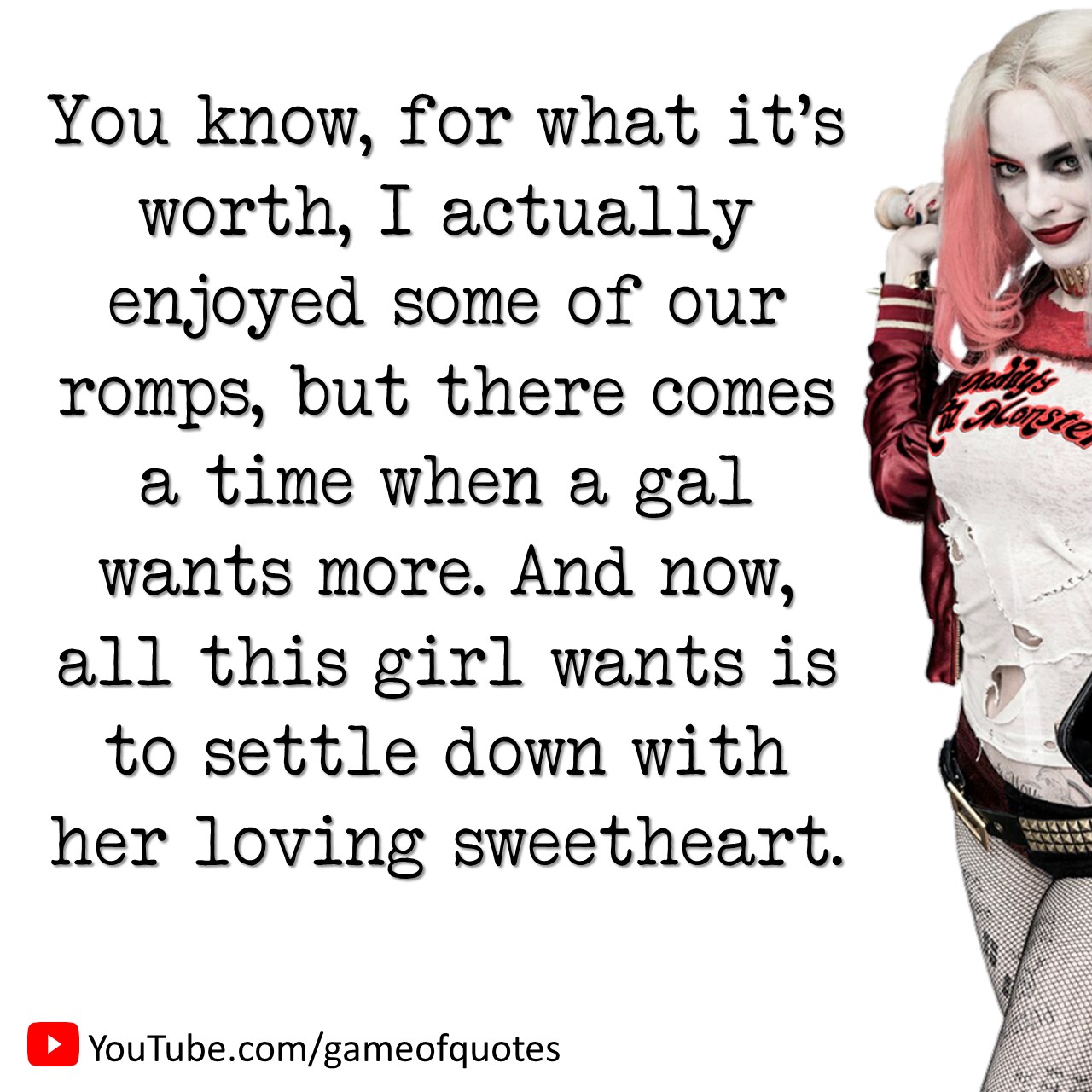 Game Of Quotes Check Out Video T Co B9avoporqr Harley Quinn Crazy And Memorable Quotes Joker Quinn Suicide Squad Harleyquinn Suicidesquad Joker Jokerquotes Dccomics Deepquotes Quotes Quotesandsayings Game Of Quotes Check Out Video T Co B9avoporqr Harley Quinn Crazy And Memorable Quotes Joker Quinn Suicide Squad Harleyquinn Suicidesquad Joker Jokerquotes Dccomics Deepquotes Quotes Quotesandsayings