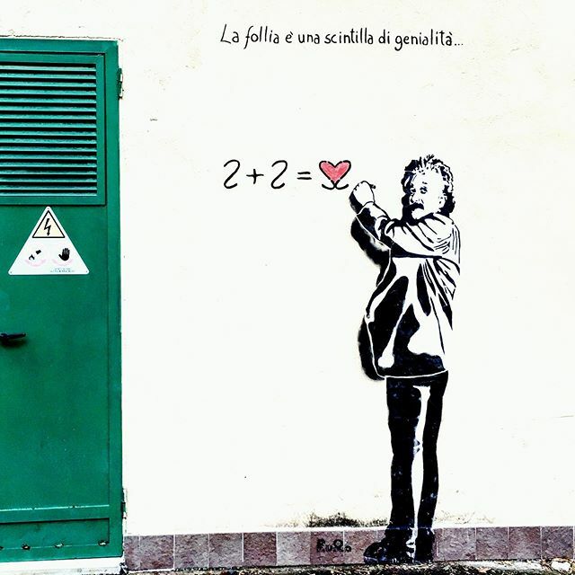 DrLauraBowie's tweet image. Madness is a spark of genius #einstein #einsteinquotes #2plus2 #streetart #graffiti #madness #museodellamenta #roma #igersroma #travel #rome #studytrip #msctrip #explore #igerstravel #artiseverywhere #city #citylife ift.tt/36z1ZSf