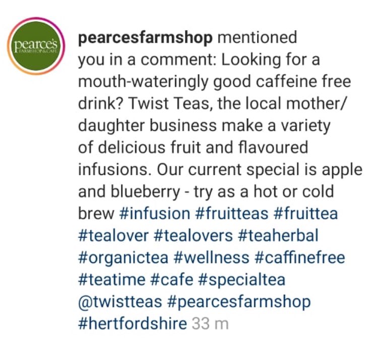 TwistTeas's tweet photo. Many thanks @PearcesFarmShop we do agree......our fruit blends are mouth-wateringly good! @Twist_Teas #fruitteas #tealovers https://t.co/iny6wFCFNs