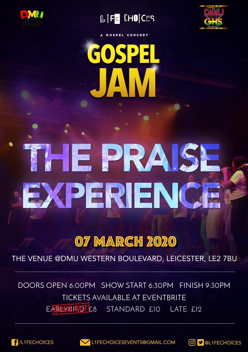 AStepFWD's tweet photo. WHERE ??? The Gospel Jam Concert 2020 will happen at the DMU ποΈ #UKevent #Ad #Gospel #PraiseExperience
π Western Boulevard, Leicester, LE2 7BU
ποΈ https://t.co/rTk3xoQTGn https://t.co/LLZ2tr1X5v