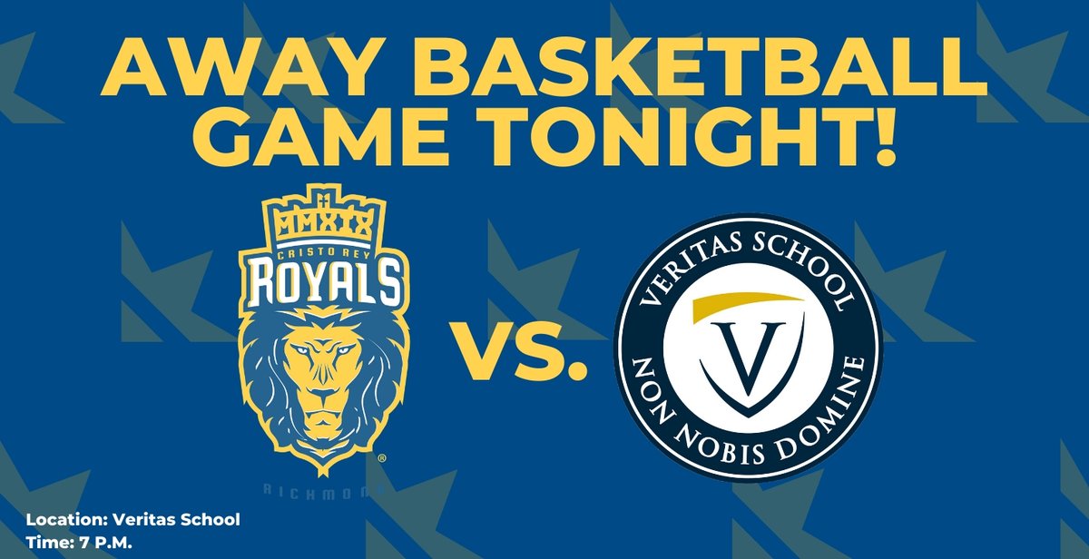 CristoReyRoyals's tweet photo. 🏀AWAY GAME TONIGHT!🏀

The Royals take on the @veritasrichmond Lions at 7 p.m. tonight.

Let's go Royals!!!! https://t.co/4GKVQAFLqT