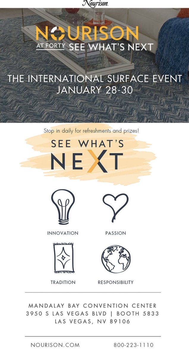 nourison's tweet image. See what’s next @TISEevents, Booth 5833 #TISE2020