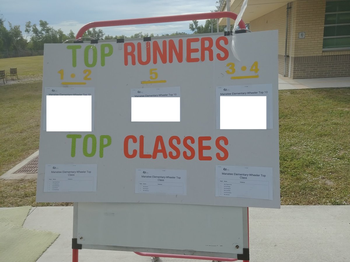 TechMes's tweet photo. Coach Wheeler is  encouraging students to do their best in PE by posting the top runners and classes @ManateeCCPS   Way to go coach!  Encouraging fitness and leadership is always a Win-Win situation for all. @ccpsDRIVE2BFIT @ManateeinMotion @TheLeaderinMe https://t.co/r61P1TEEfe