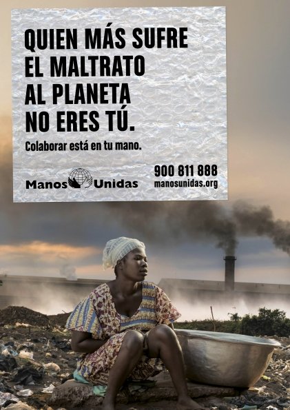Quien más sufre el maltrato al planeta no eres tú.
¿Quieres saber quién es? Entra en la web de Manos Unidas, conoce la nueva Campaña y descúbrelo.

bit.ly/2vp6MZr 

#manosunidas #españa #spain #manosunidastoledo