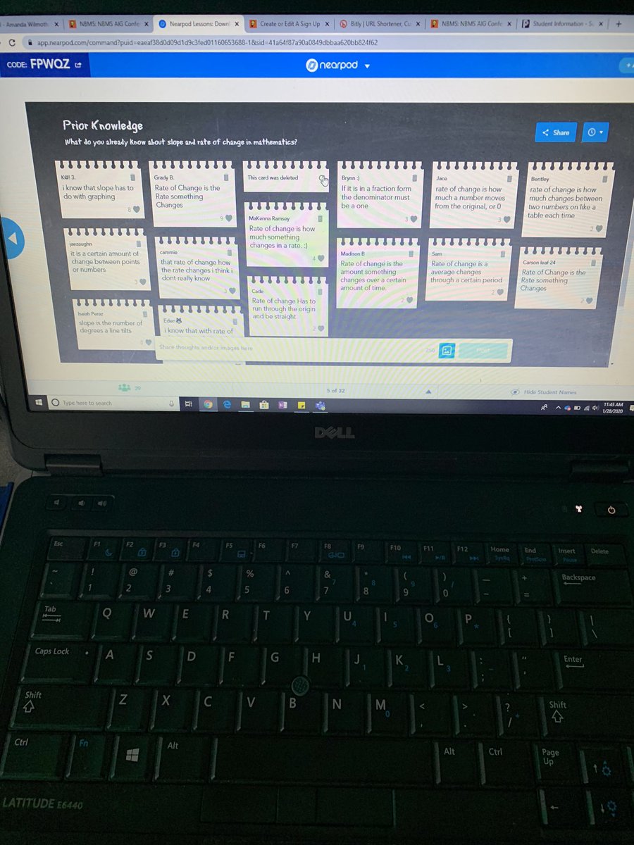 arwilmoth's tweet photo. So much fun teaching a slope lesson to @NewBridge7th using @nearpod today! The Ss loved all the features within the lesson -short answer, matching, drawing, etc. #mathandwriting #engaged #OnslowAIG #compactedcurriculum @NewBridgeBears https://t.co/OIBngxL6Jk