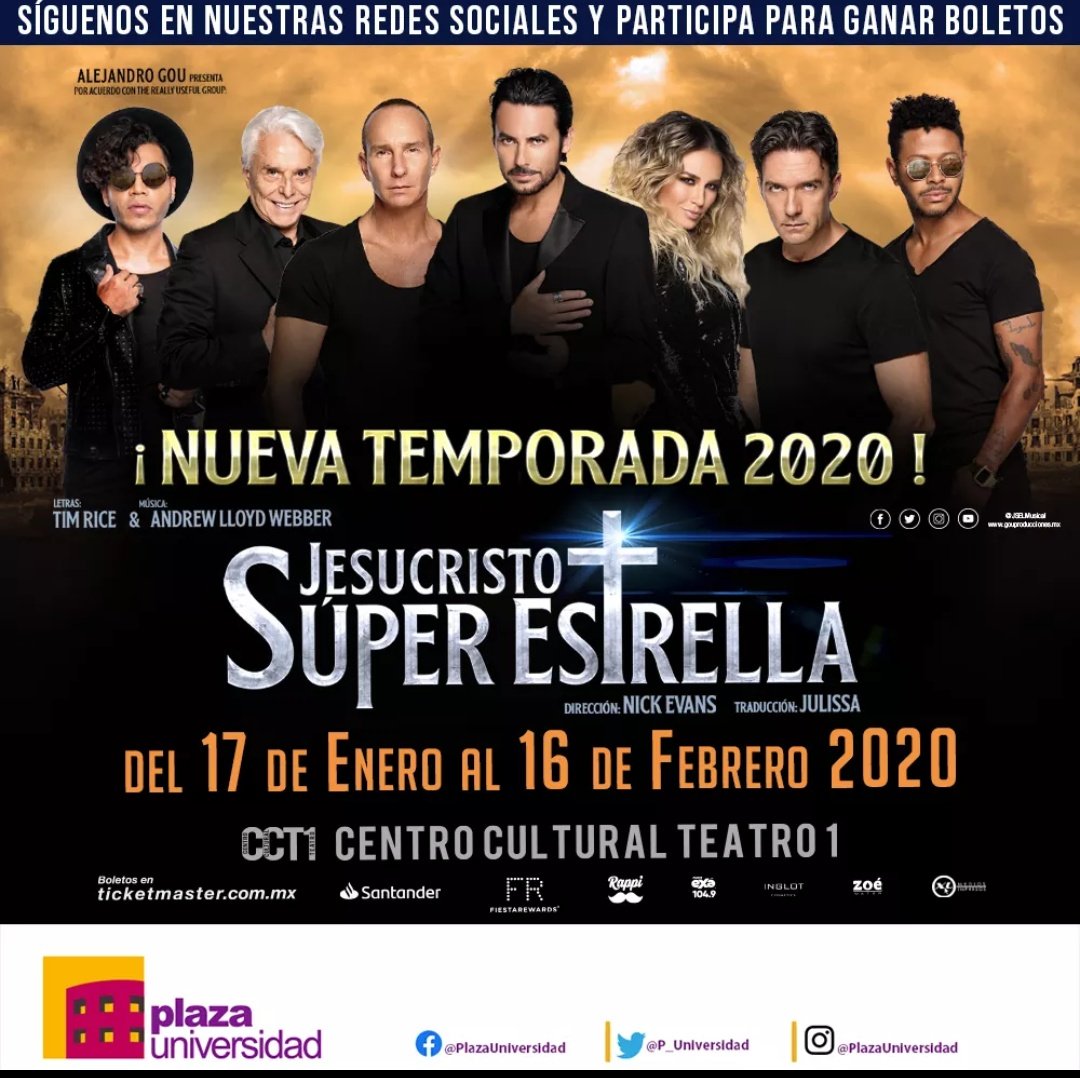 P_UNIVERSIDAD's tweet photo. ¿Quieres asistir hoy a 
#JesucristoSúperEstrella?  Contesta correctamente la pregunta y gana un boleto doble

¿Quién hace a Jesucristo en esta puesta en escena!? 

*La función es hoy a las 17:30*

¡SUERTE! https://t.co/rRPmND1LQ8