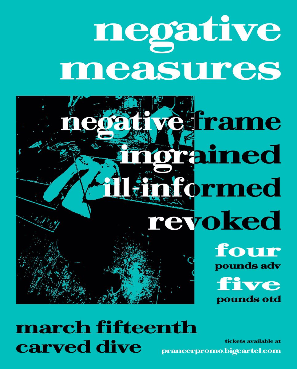In case you missed the announcement on other socials yesterday: here are the full lineups for both the Brighton and London shows of <a href="/NegativeMHC/">NEGATIVE MEASURES</a>’s UK tour! Tickets are on sale now at prancerpromo.bigcartel.com :)