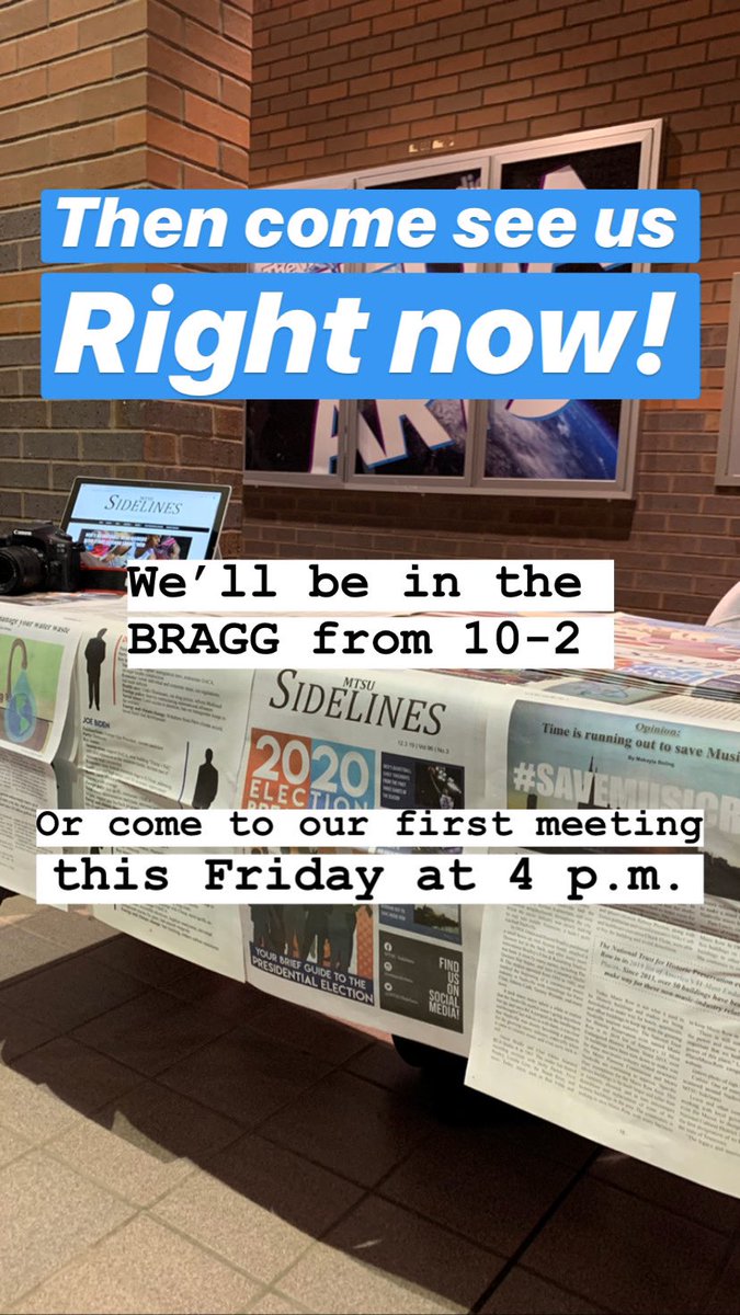 If you’ve been waiting to join student media now is the time! 
Don’t graduate without anything published!