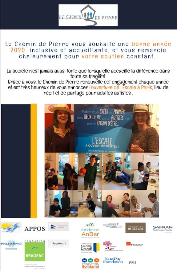 CheminDePierre's tweet photo. Bonne année 2020! Merci à nos #adherents et #mecenes pour leur soutien #AVBSolutions
#FondationACB #PMI 
#FondationAnber #APPOS 
#NeuflizeVie @FondationND 
#FondationSainteFoy
@FSGHautsdeSeine
@MMAssurances #FondationMMAsolidarité
@JonesDay Foundation @SAFRAN 
@FondationOrange https://t.co/qX41mMibRw