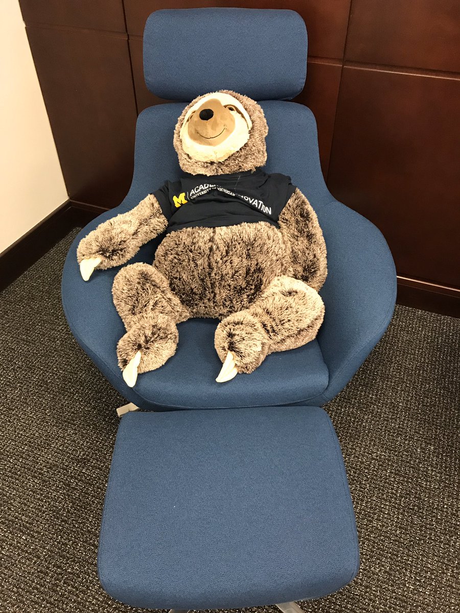 InnovationSloth's tweet photo. Just settling in to our new downtown innovation space #slothselfie @UMichiganAI https://t.co/L8IHf0rDqQ