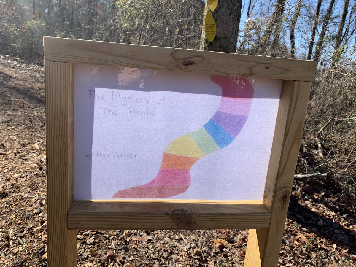 Chattajill's tweet photo. Incredible! These Harrison Elem kids built a storybook trail in the Enterprise South Nature Center. Building with power tools, writing, learning in nature... meaningful and cool! @HCSHarrisonBay @HES_STEAM https://t.co/rlUpTCSgOh