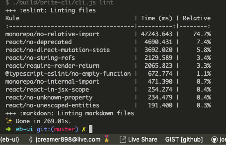 jcreamer898's tweet image. #til that #eslint has a timing env variable you can use...

Dat monorepo/no-relative-import tho. 😱