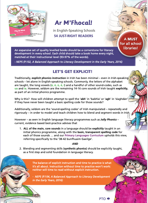 AFhocal's tweet photo. Just-Right Readers in Irish are just as crucial a resource - if not MORE crucial a resource! - in English-Speaking schools as they are in Gaelscoileanna and Gaeltacht schools...osmosis doesn't work - explicit teaching does!! 
9 samples of just-right readers on 'Ar M'Fhocal!' FB! https://t.co/8etAtzPEa6