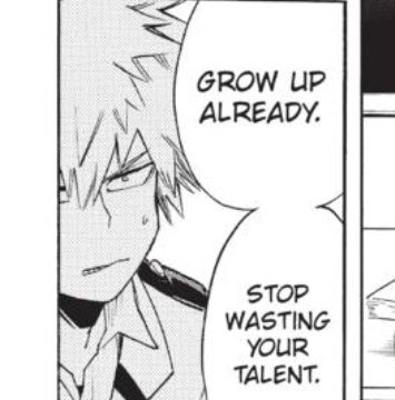 4/? After the battle training in ground beta, Aizawa tells Bakugou to "stop wasting his talent" which is important as it shows that Aizawa sees potential in Bakugou. And that's HEAVY considering Aizawa isn't the type to let people reach for dreams they can't achieve.