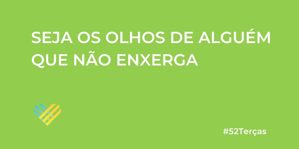 diadedoar's tweet photo. Para a sua #52Terças dessa semana, baixe @BeMyEyes . O app aproxima voluntários com pessoas cegas ou visão limitada e que precisam de ajuda com tarefas pequenas e cotidianas. Só leva alguns minutos para gerar um grande impacto!

#52Terças
#diadedoar
#GivingTuesday
#solidariedade https://t.co/N5jLRM6yWb