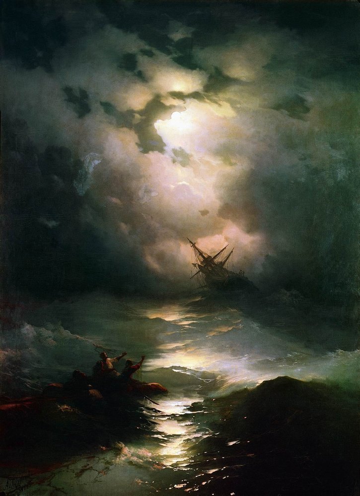 "Wreck on the Northern Sea" by Aivazovsky is a current picture of my mentions.