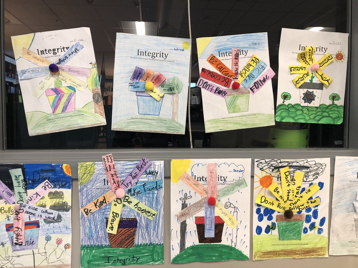 After reading The Empty Pot by Demi, our class made integrity pots! Each petal showing how we can show integrity. #jardine501 #wearetps