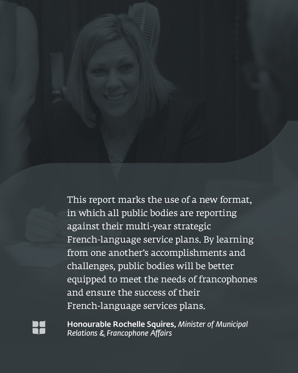 GroupeAMBM's tweet photo. .@MBGov has released its annual report on French-language services providing an overview of public bodies' French-language activities and plans in support of #FrMB. Right on, @MLASquires! https://t.co/1m24jfNpek #AMBMGroup https://t.co/63RtYR4CNa