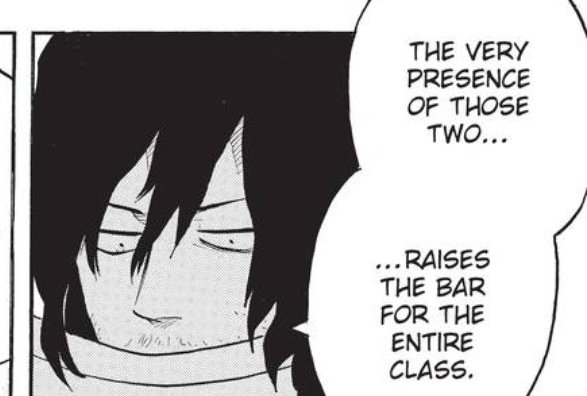 At the provisional license exam, when Aizawa was giving his class 1a speech, he says Bakugou is one of the two that inspires the class even though he's not popular, he acknowledges that Bakugou's drive is infectious to the people around him.