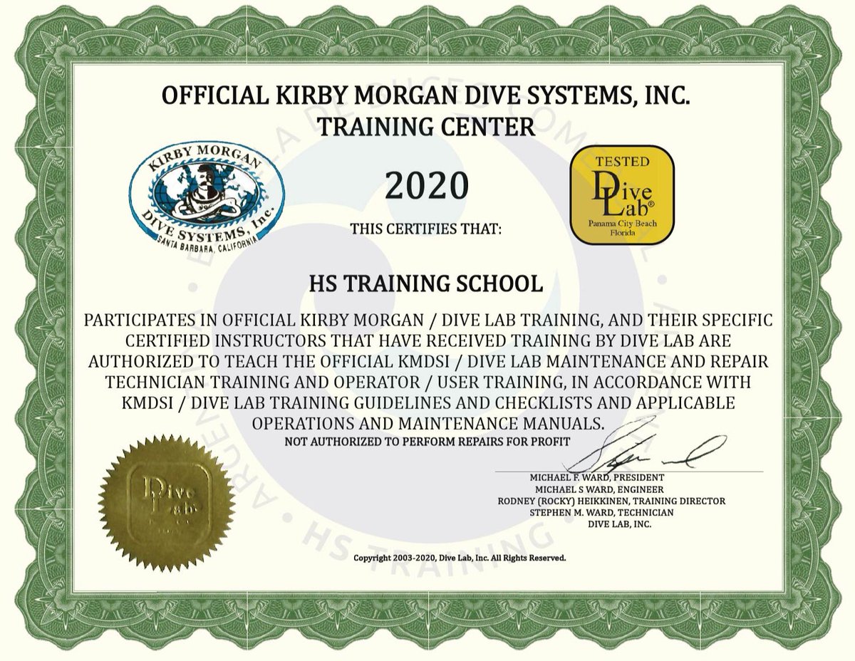 hstrainingpro's tweet photo. 😀 #Certificado #2020 de #KirbyMorgan / #DiveLab recibido en el día de #hoy 💪💪
#BuzoComercial #BuzoProfesional #Buzo #Curso #Tecnico #KM #DiveKM #DiveLab #KM37 #KM57 #KMB18 #KMB28 #KM77 #KM27 #KMACS #buenmartes #buceo #argentina https://t.co/KOpBMpCVsd