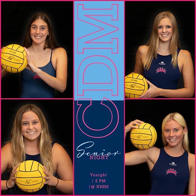 cdmaquatics's tweet photo. Come out and cheer on your Sea Queens tonight at Newport Harbor!  Our Seniors Maya Avital, Ella Musselman, Megan Peterson and Kira Hoffman will be honored tonight!  5pm @ NHHS #cdmpride https://t.co/fz2DBhlXlk https://t.co/CesyZ5Ssu3
