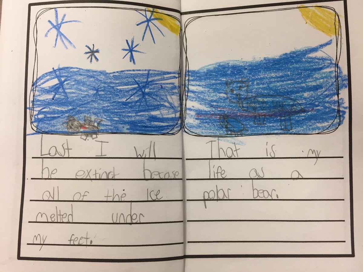 NSteeleTeaching's tweet photo. I seriously had to tell my girls to go play at recess. All they want to do is write! 😍 @acooper20 she couldn’t wait to have her story published. #weAreWriters #FabulousFirsties #WeAreUnionSTEM #expandedsentences https://t.co/57OfqsEuPN