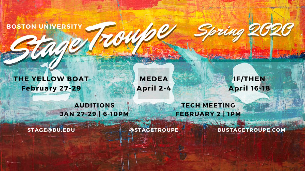 StageTroupe's tweet photo. You have two more chances to audition for our spring season: THE YELLOW BOAT, MEDEA, and IF/THEN! https://t.co/e8CCysqofc