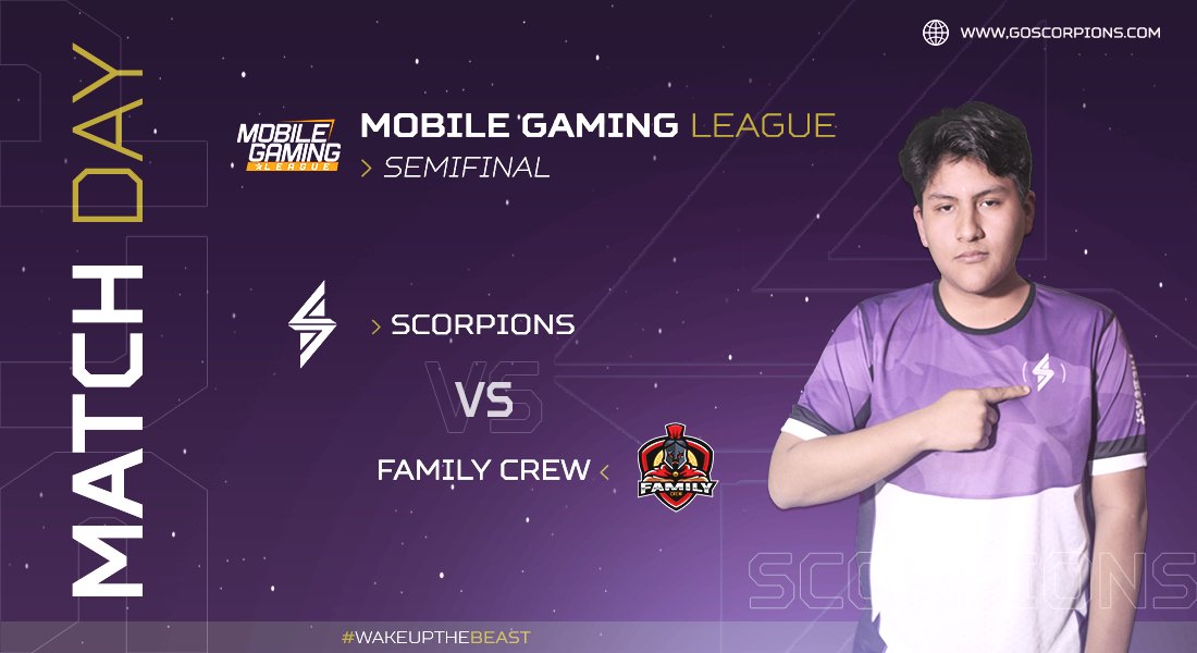 🦂| #MatchDay
🗡️| @TorneosMobileGL
⌚| 8:30 🇵🇪

El día de hoy nos estaremos enfrentando a @FamilyCrewGG por las semifinales de la #MGL. 

¿Lograremos salir victoriosos? 🦂

#WakeUpTheBeast