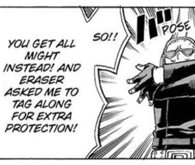 I noticed with Todo and Baku on their way to their remedial course, Todoroki says that Aizawa had to go with them before, but since eri came into the picture he sent Mic and All Might of all people to be bodyguards.