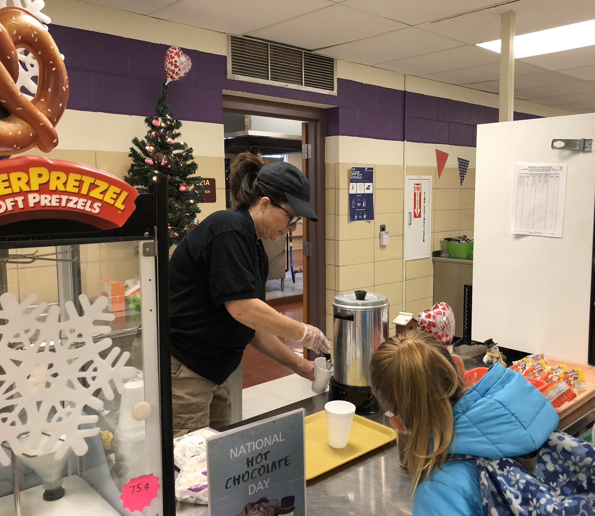 Did you know today is National Hot Chocolate Day? Here is Mrs. Holly serving our Chargers cocoa with love ❤️ <a href="/cveschargers/">Churchville Chargers</a> #goforgold #cheerforchurchville <a href="/lisa_minutoli/">Lisa Minutoli</a>