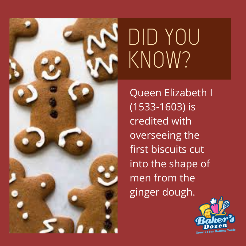 iBakersDozen's tweet photo. Did you know?
Queen Elizabeth I (1533-1603) is credited with overseeing the first biscuits cut into the shape of men from the ginger dough, the precursor to todayโs gingerbread men.
#BakersDozen #BakingTrivia #TriviaAboutBaking #BakingFacts https://t.co/Pno8e1jFDo