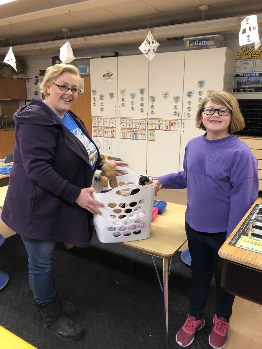 Ms_Pietila's tweet photo. Puppy visit on Monday and lunch using chopsticks today! #secondgradeisfun https://t.co/BlaoqolSID