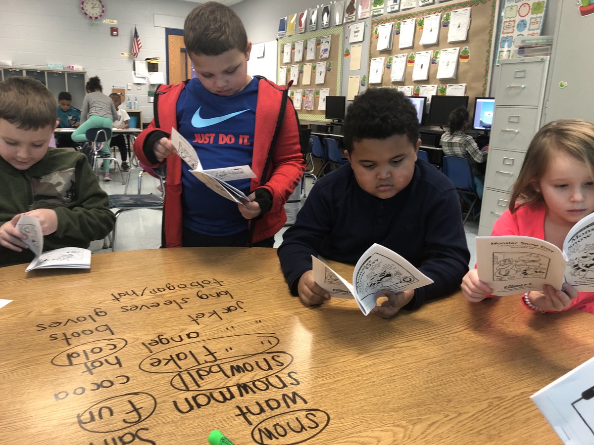 HEScotties's tweet photo. First grade scholars made predictions about their reading stories for the week, and searched their books to discover if their predictions were correct. #164scottie #ThisIsHighland #kySRCL https://t.co/HNClb4BKT3