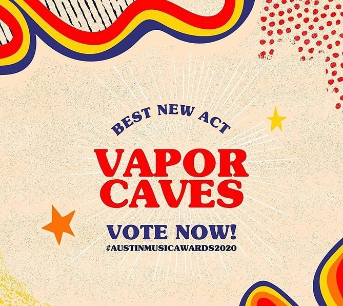 thevaporcaves's tweet photo. Last day to vote for your homies, nominated for Best New Act and Best in Electronic at the @ATXMusicAwards. We're really thankful to be recognized for the work we've been putting in this last year and hope you can find a moment to vote (below)!
https://t.co/1N8PQL5iWp https://t.co/3TzltHXmKt