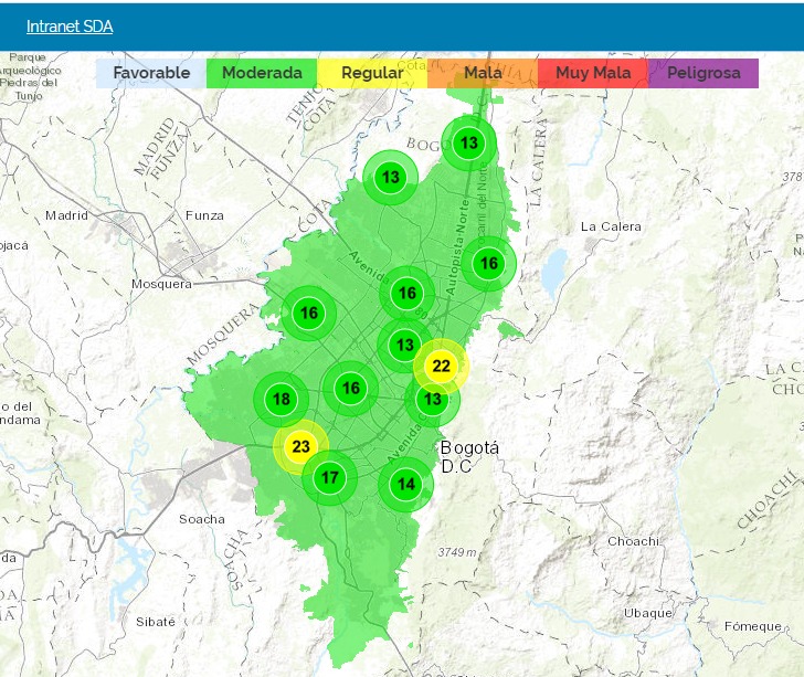 soyyefervega's tweet photo. Estación de monitoreo de calidad del aire CARVAJAL y estación MÓVIL de Chapinero ya comenzaron a mostrar tendencia de mala calidad del aire en la ciudad. @Ambientebogota y @SectorSalud deberían estar publicando recomendaciones para grupos sensibles ¿Por qué no la han hecho? https://t.co/UmYZqmW5GM