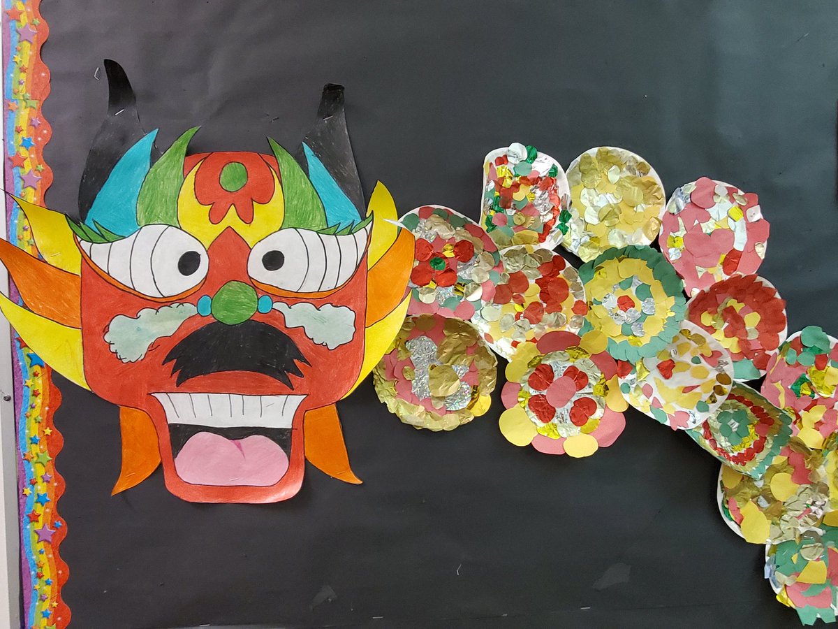 Mackenzie_Elem's tweet photo. Happy Lunar New Year! A few days late, but we just had to wait for this buddy class creation from Ms. Ho's grade ones and Mr. Martin's grade fours! https://t.co/nA7mysuGdH
