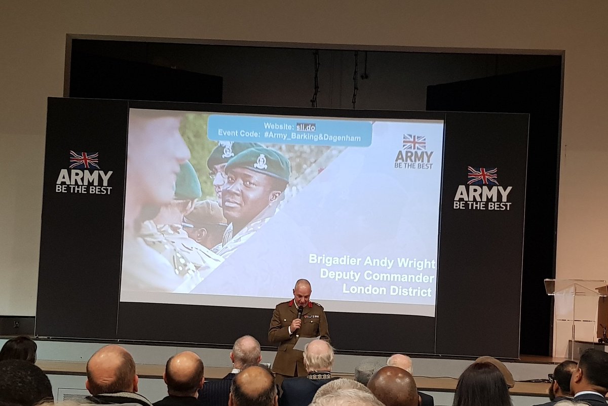 "Army Be The Best". Attending a presentation this evening hosted by the Army Engagement Team. Fantastic speakers and presentations underway connecting the army to our local communities and vice versa.  #ArmyEngagement.