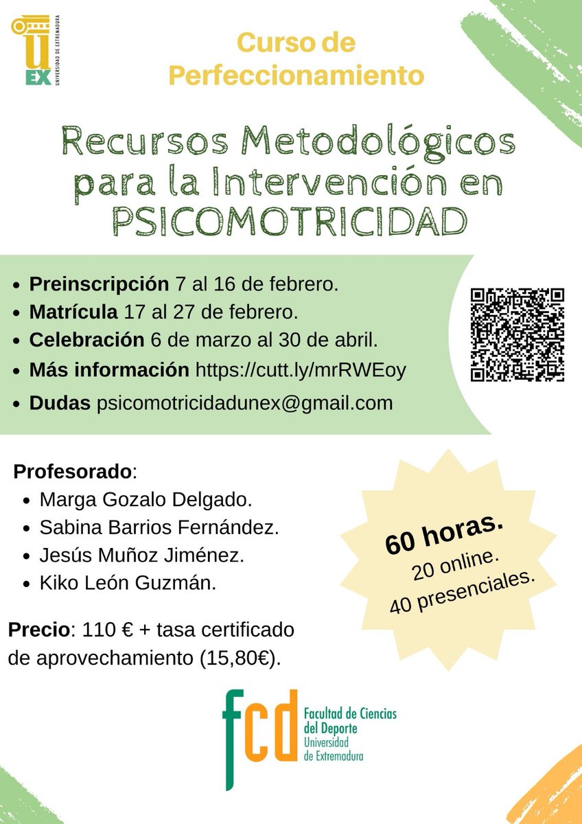Curso de post-grado: "Recursos Metodológicos para la intervención en PSICOMOTRICIDAD". Abierto el plazo de inscripción... Esperamos que sea de vuestro interés... Un abrazo!