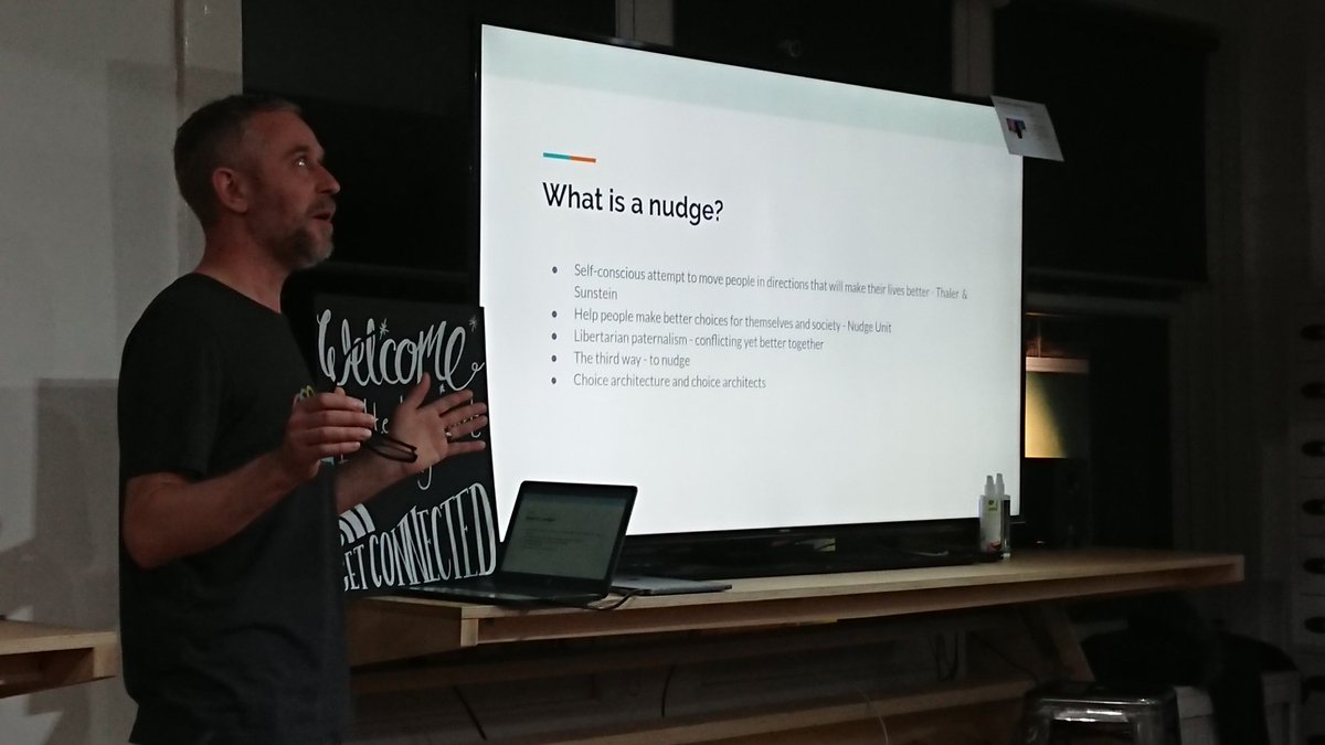 RozKTM's tweet photo. Great to hear @Dixi_chick and @AndyTabberer tonight at #deliversessions - The impact of start up delivery and choice architecture through nudges https://t.co/rMf7JFLxSm