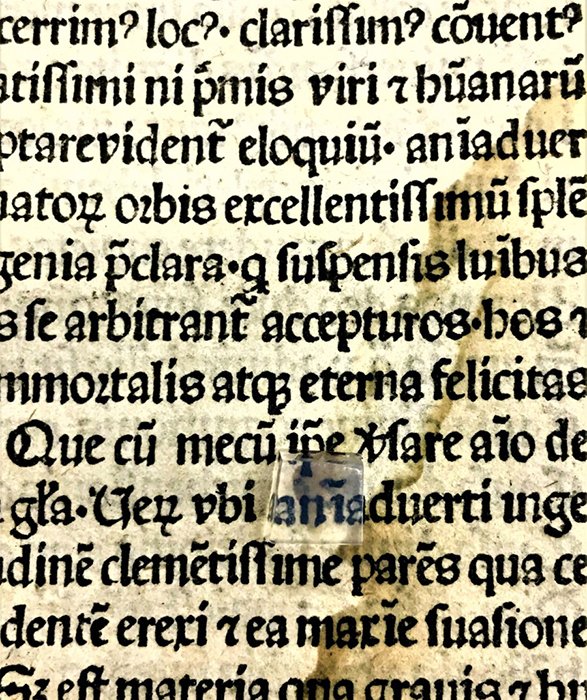 EmoryLibraries's tweet photo. Our #conservation team at #Emory Libraries worked carefully with a small pamphlet printed in 1483 to remove a tide line stain created by dirt &amp; water. Read about this delicate process in our blog. https://t.co/aHzr7smhhe #preservation #archives #loveoldbooks https://t.co/CH8pJPipty
