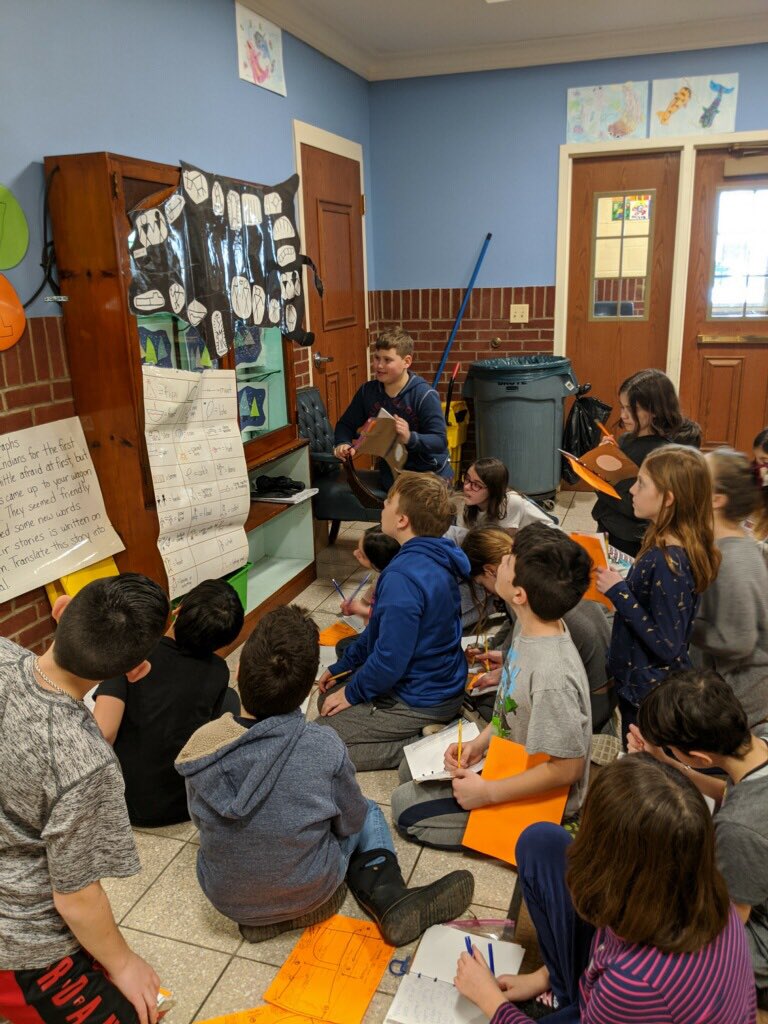 RadburnSchool's tweet photo. Radburn fifth graders travel through the school using trail maps to simulate what it was like to live during the westward expansion movement. A great culmination to their learning. #radburneagles https://t.co/PLzGyLEDlb