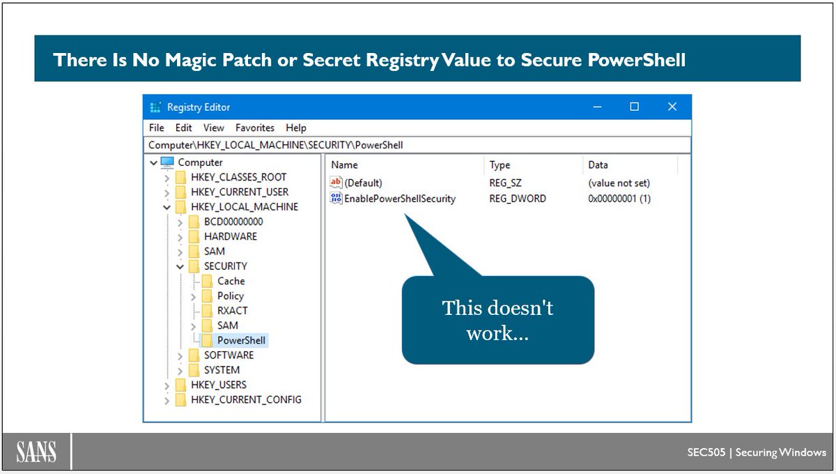 Course SEC505 at the SANS Institute, slide from Day 6